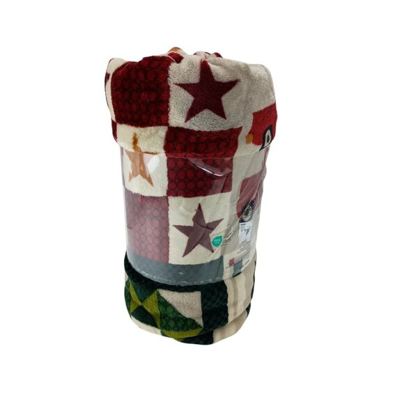 The Big One Oversized Holiday Plush Throw Blanket Truck Grid 6ft.x 5ft. - Picture 3 of 4